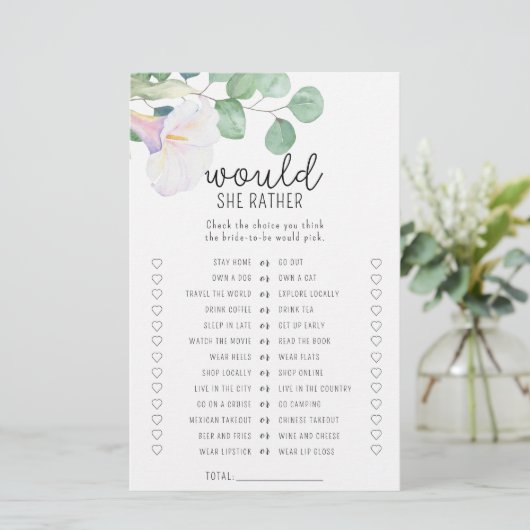 Calla flower – 彼女はむしろブライダルシャワーゲーム (スタンド正面)