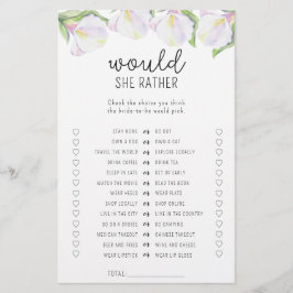 Calla flower – 彼女はむしろブライダルシャワーゲーム