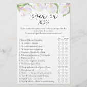 Calla flowers – オーバーまたはアンダーブライダルシャワーゲーム (正面)