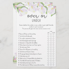 Calla flowers – オーバーまたはアンダーブライダルシャワーゲーム