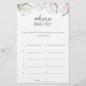 Calla flowers – 彼らはどこにいたブライダルシャワーゲーム (正面)