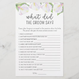 Calla flowers – 新郎は何と言ったブライダルゲーム