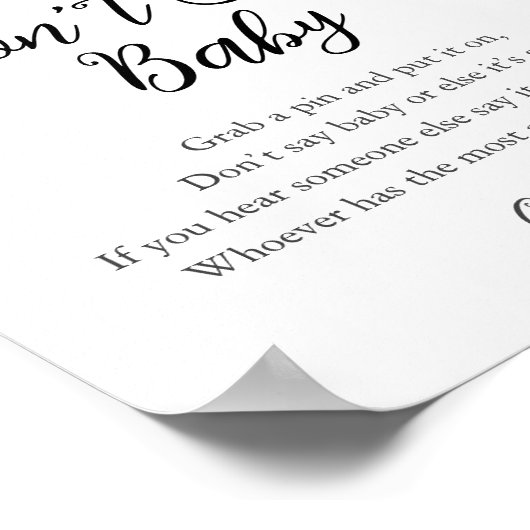 CALLA Honey Beeがベビーゲームのサインを言わない ポスター (角)