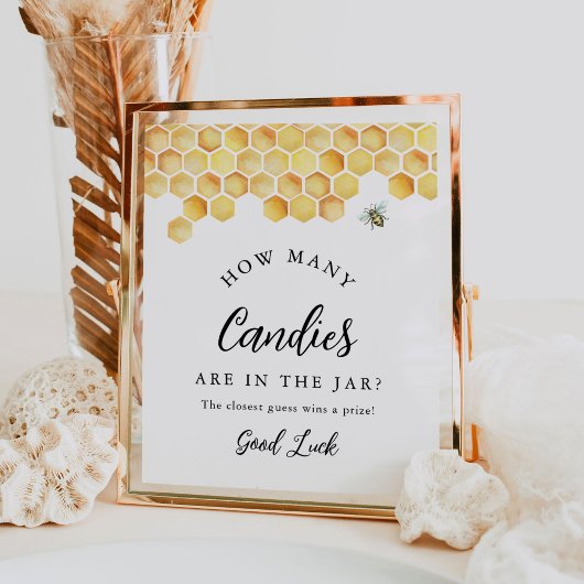 CALLA How Many Candies in Jar Baby Shower Game ポスター