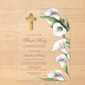Calla Lilies Arch First Communion アクリル招待状 (正面)