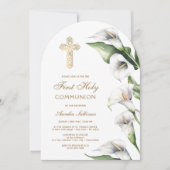 Calla Lilies Arch First Communion Invitation 招待状 (正面)