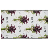 Calla Lilies Floral Wedding Fabric with Monogram ファブリック (ファットクウォーター)