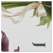 Calla Lilies Floral Wedding Fabric with Monogram ファブリック (クローズアップ)