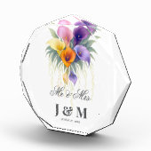 Calla Lilies Keepsake Newlyweds Gift Bride Groom  フォトブロック (右)