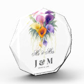 Calla Lilies Keepsake Newlyweds Gift Bride Groom  フォトブロック (左)