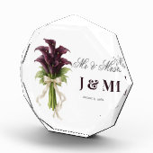 Calla Lilies Keepsake Newlyweds Gift Bride Groom  フォトブロック (右)