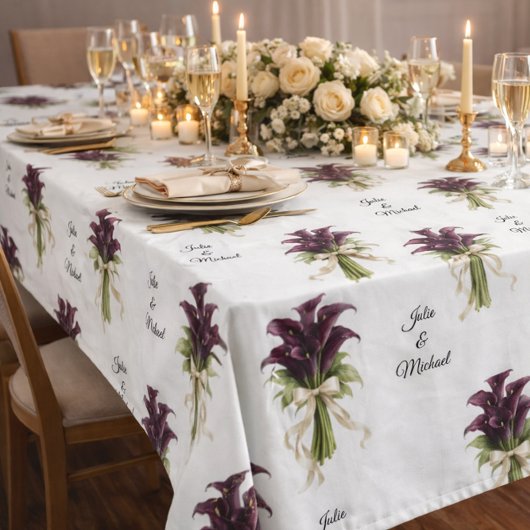 Calla Lillies Wreath Wedding Decor Newlyweds テーブルクロス