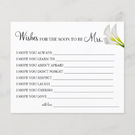 Calla Lilyがミセス・カードを望む チラシ