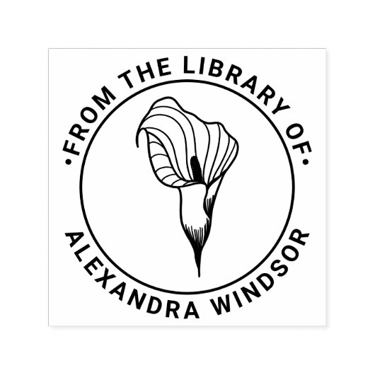 Calla Lilyエレガント開花図書名 セルフインキングスタンプ (デザイン)