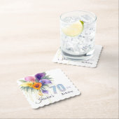 Calla Lily 70エレガントth誕生日マイルストーン ペーパーコースター (インサイチュ)