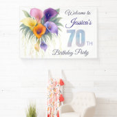 Calla Lily 70エレガントth誕生日マイルストーン 横断幕 (インサイチュ)