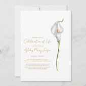 Calla Lily Celebration of Life Funeral 招待状 (正面)