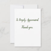 Calla Lily Flat Thank You "Thoughteness"カード サンキューカード (裏面)