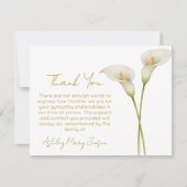 Calla Lily Funeral Thank You Card Bereavement  サンキューカード (正面)