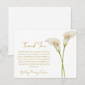 Calla Lily Funeral Thank You Card Bereavement  サンキューカード (正面/裏面)