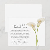 Calla Lily Funeral Thank You Card Bereavement  サンキューカード (正面/裏面)
