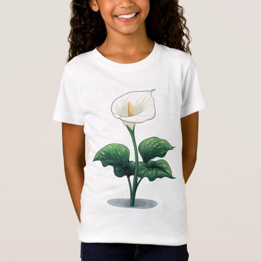 Calla Lily Kawaii Art Tシャツ (正面)