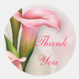 Calla Lily Pink Thank You Sticker ラウンドシール