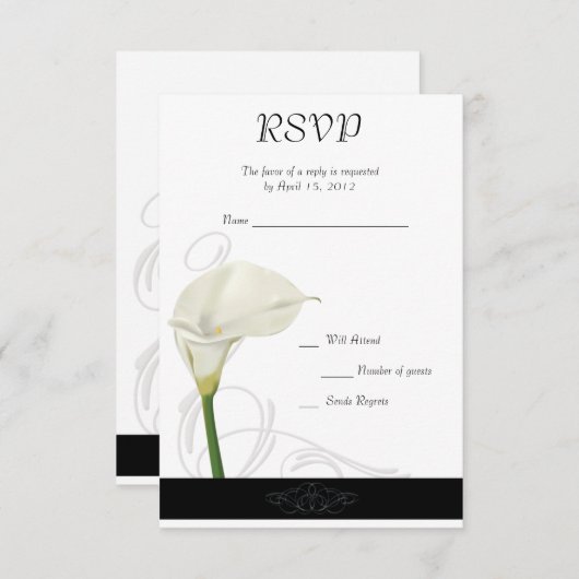 Calla Lily RSVPカード (正面/裏面)