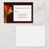 Calla lily RSVP応答カード エンクロージャーカード (正面/裏面)