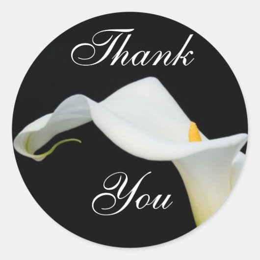 Calla Lily Thank You Sticker/Seal ラウンドシール (正面)