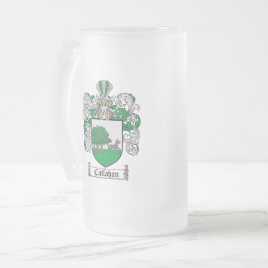CALLAHANの家紋- CALLAHANの紋章付き外衣 フロストグラスビールジョッキ (正面左)