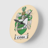 Callahan家の紋章ラウンド時計( ラウンド壁時計 (傾斜)