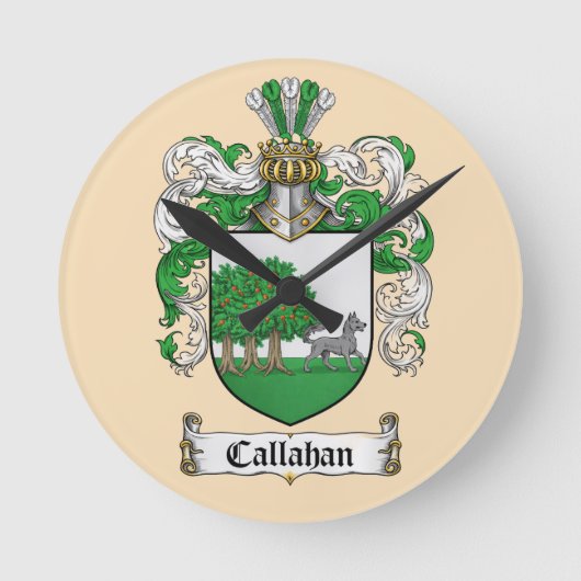 Callahan家の紋章ラウンド時計( ラウンド壁時計 (正面)