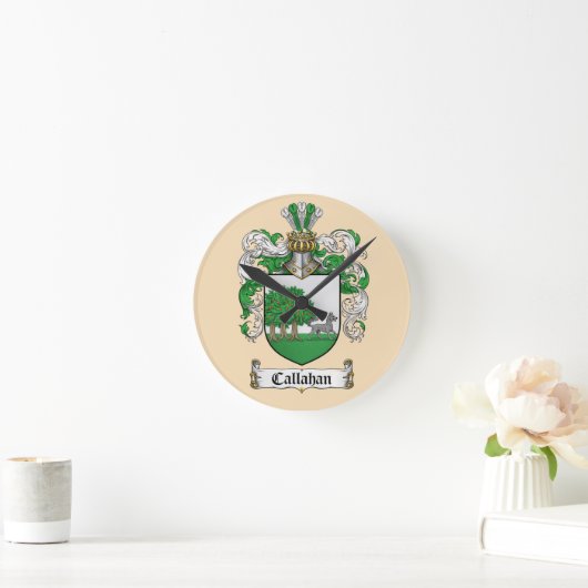 Callahan Coat of Arms Round Clock ( ラウンド壁時計 (ホーム)