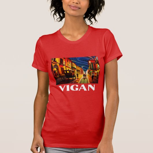Calle Crisologo、Vigan、フィリピン観光客 Tシャツ (正面)