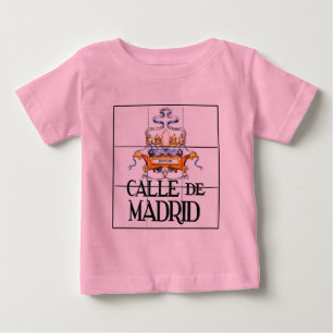 Calle deマドリード、マドリードの道路標識 ベビーTシャツ