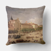 Calle de Alcala、マドリード(キャンバスの眺めの油 クッション (裏面)