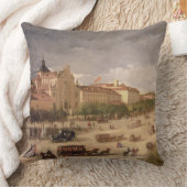 Calle de Alcala、マドリード(キャンバスの眺めの油 クッション (ブランケット)