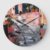 Calle Del San Miguel Painting by Alfred Fox ラージ壁時計 (正面)