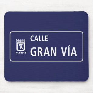 Calle Gran Víaのマドリードの道路標識、スペイン マウスパッド