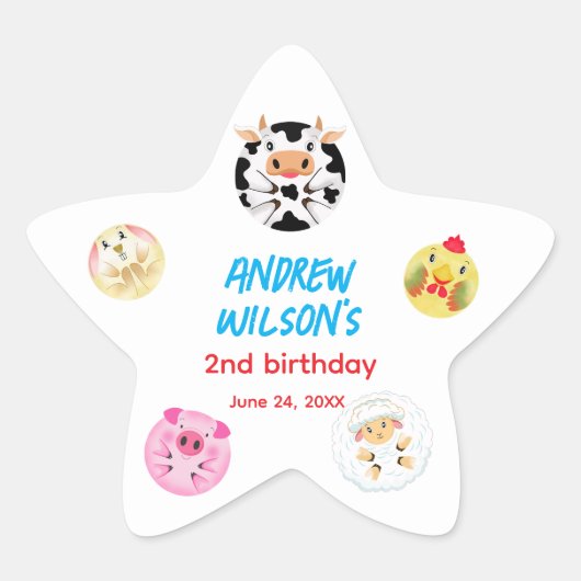 Called Farm Party Animals Ready to Play Balls 星シール (正面)