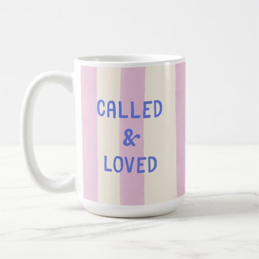 Called & Loved モダンなクリスチャンの信仰の引用句 かわいい コーヒーマグカップ (左)