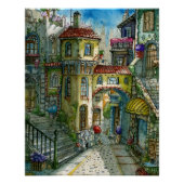 Callejón de Cuento de Hadas en Acuarela ポスター (正面)