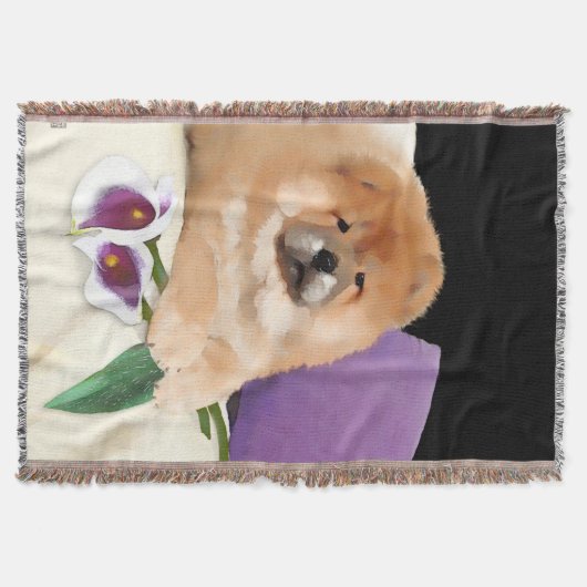 CALLIEのheARTdogの食事の投球 スローブランケット (正面)