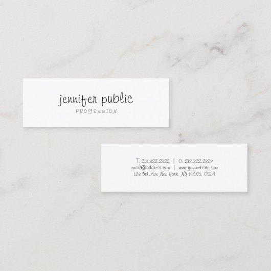 Calligraphedのモダンな専門のきれいなテンプレート スキニー名刺 (正面/裏面)