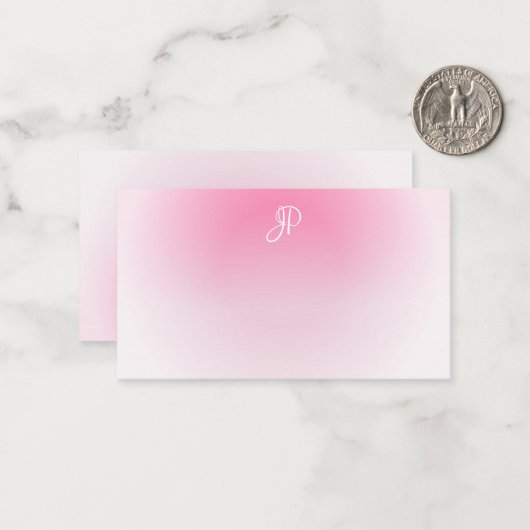 Calligraphed Monogramエレガントテンプレート ノートカード (正面/裏面インサイチュ)