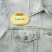 Calligraphed Scriptテンプレートモダン Glamor金ゴールド 名札 (インサイチュ)