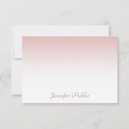 Calligraphed Script Beautifulバラ金ゴールドテンプレート ノートカード (正面)