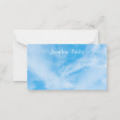 Calligraphed Script Name Blue Sky White Clouds ノートカード (裏面)