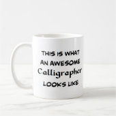 calligrapher, awesome コーヒーマグカップ (左)